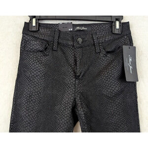 NWT Mavi Jeans sz 24/27 Tess skinny snake print thin Jeans black coated 0174